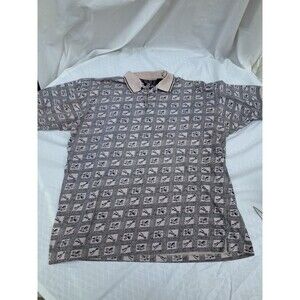 JUSTIN Mens Cowboy Boots Spur Western Rodeo Checkered Print  Polo Shirt XL